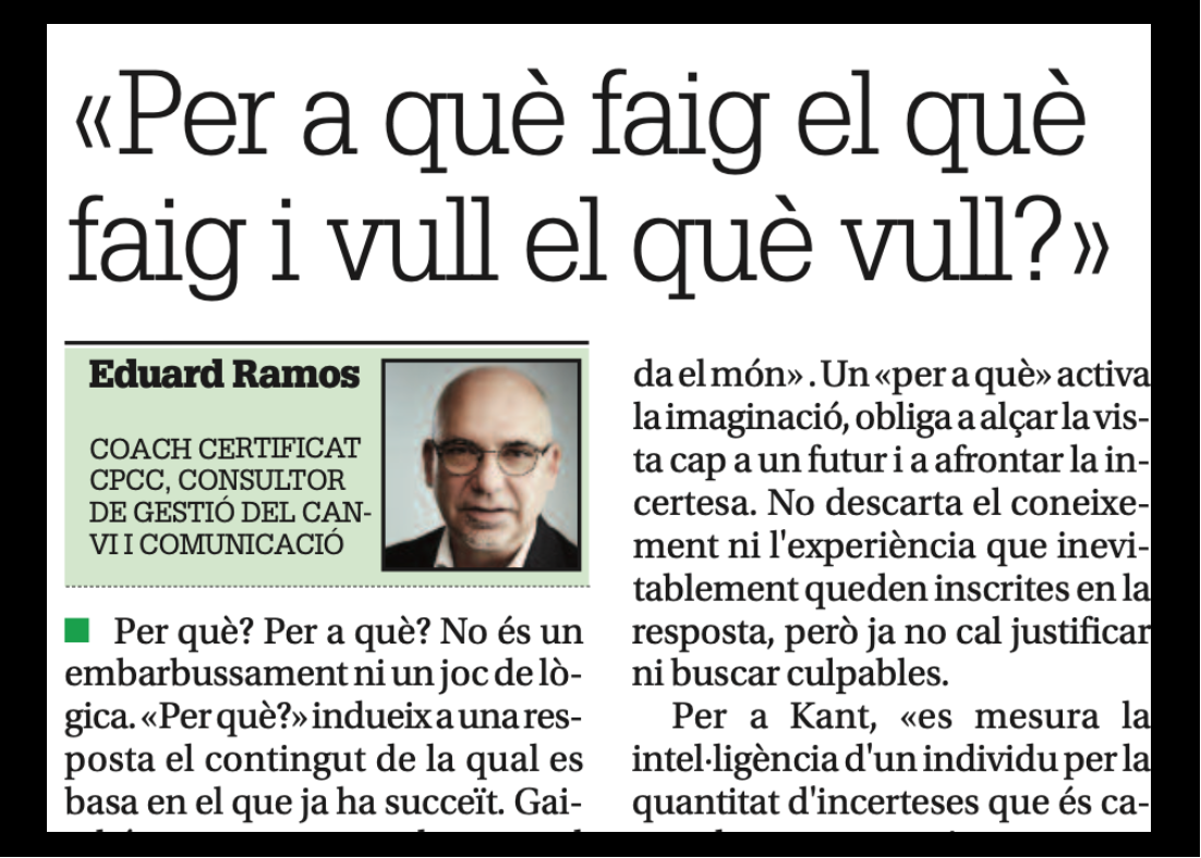 ¿Per a què faig el que faig i per a què vull el que vull?